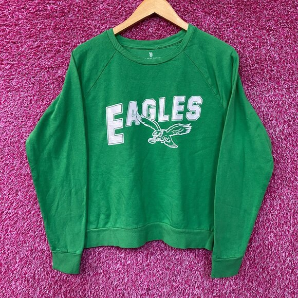 Philadelphia Eagles Vintage Style Crop Top Crewneck Sweatshirt Large - Picture 1 of 4